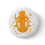 Orange Scarab Beetle Button