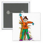 Orange Scarecrow Button