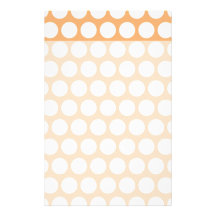 Orange Sherbet and White Polka Dots Stationery