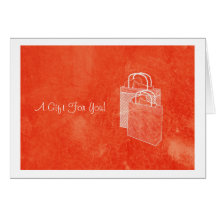 Orange Shopping Spree Money Enclosed Greeting Card