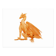 Orange Sitting Dragon Postcards