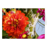 Orange Smiley Flower Greeting Card