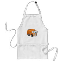 Orange Smiling Garbage Truck Cartoon Apron