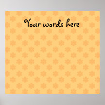 Orange snowflakes on orange background poster
