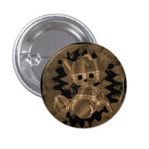 Orange Spiral Smoke Teddy Bear Button