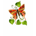 Orange Stained Glass Butterfly T-Shirt