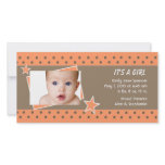 Orange Star Photo Birth Announcement Customised Photo Card