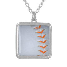 Orange Stitches Softball / Baseball Pendant