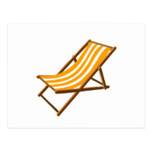 orange striped wooden beach chair.png postcards