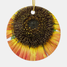 Orange Sunflower Custom Birthday Christmas Ornament