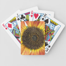 Orange Sunflower Playing Cards