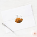 Orange Sunflower Return Address Round Stickers
