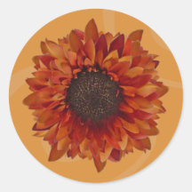 Orange Sunflower Sticker