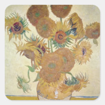 Orange Sunflowers, Vincent Van Gogh, Holland flowe Square Sticker