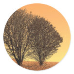 Orange Sunset Round Stickers