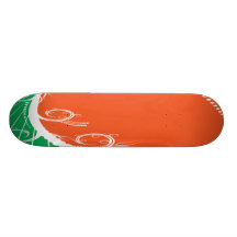 Orange Swirl Skate Board Deck