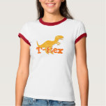 Orange T-Rex Cartoon Dino Name T-Shirt