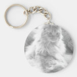 Orange Tabby Kitten/Black and White Photography Key Chain