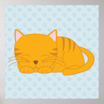 Orange Tabby Kitten Print