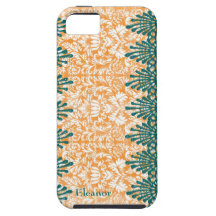 Orange Teal Boho Chic Personalized iPhone 5 Covers