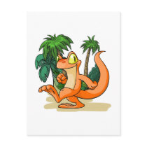 Orange Techo on a Mystery Island quest postcards