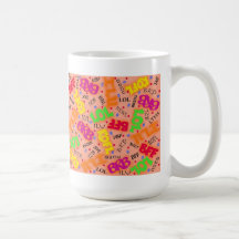 Orange Texting Abbreviations Mug "LOL"