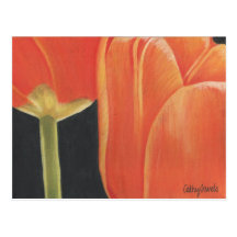 orange tulips postcard