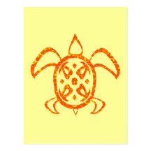 Orange Turtle Postcard