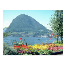 Orange Views of public gardens, Lugano, Switzerlan Postcards