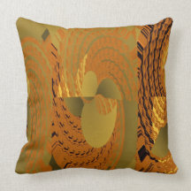 Orange Whirl Pattern American MoJo Pillow