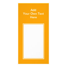 Orange with white area and text. personalised photo card