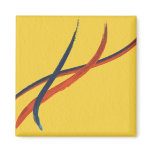 Orange, Yellow and Blue Watercolor Abstract Magnet