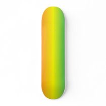 Orange yellow and green skateboard
