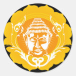 Orange & Yellow Buddha Round Sticker