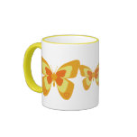 Orange & yellow butterfly coffee mugs