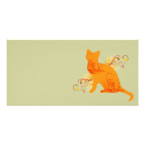 Orange & Yellow Cat Lover Photo Card