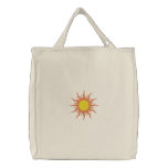 Orange & Yellow Sun Fantasy Design 1 embroidered bags