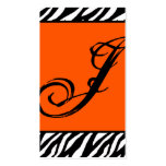 Orange Zebra Print Pattern Business Card