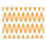 Orange Zigzag Pattern with Diamond Shapes. postcards