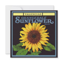 Orangedale Sunflower Vintage Fruit Crate Label Art Personalized Invitation