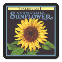 Orangedale Sunflower Vintage Fruit Crate Label Art Stickers