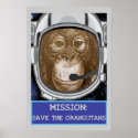Orangutan Astronaut Mission Poster posters