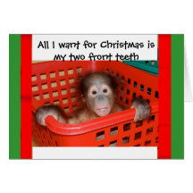 Orangutan Baby Christmas carol Greeting Card