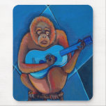 Orangutan playing guitar blues musician fun art