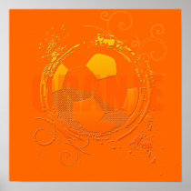 Oranje Soccer fans soccer grunge ball gifts Print