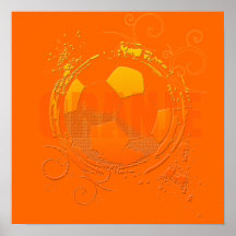 Oranje Soccer fans soccer grunge ball gifts Print