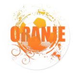 Oranje Soccer fans soccer grunge ball gifts stickers