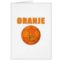 Oranje Voetbal T-Shirts Greeting Cards