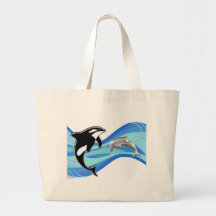 Orca and Dolphin in the Waves Bag