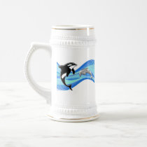 Orca and Dolphin in the Waves Mugs